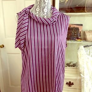 Banana Republic purple striped tie top szL NWT
